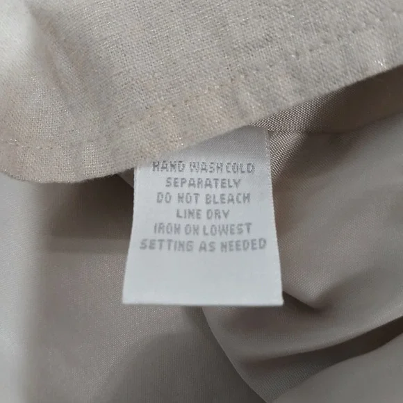 Worthington Womens Beige Gold Metallic Linen Blend Shift Dress Size 8 - Picture 6 of 8